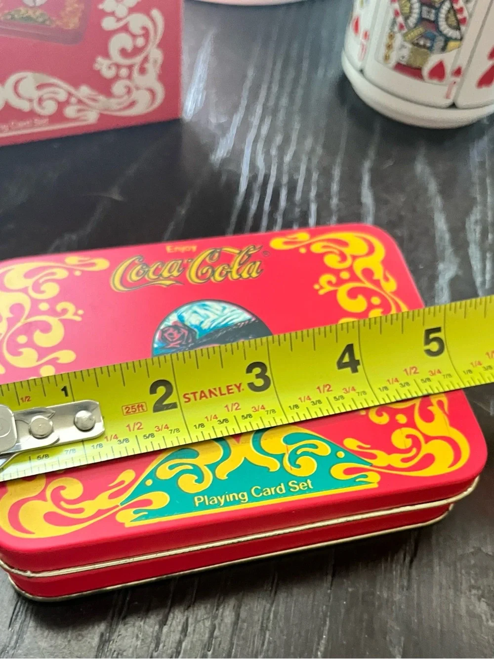 Vintage Coca-Cola Playing Cards Double Deck Tin & Box And Heart Playing Card Mug